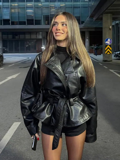 Women Fashion Black  Trench 