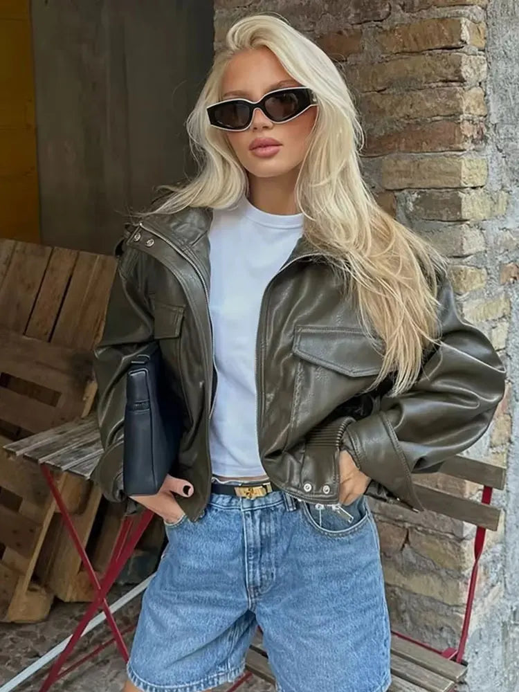 Women Jacket Vintage Bomber 