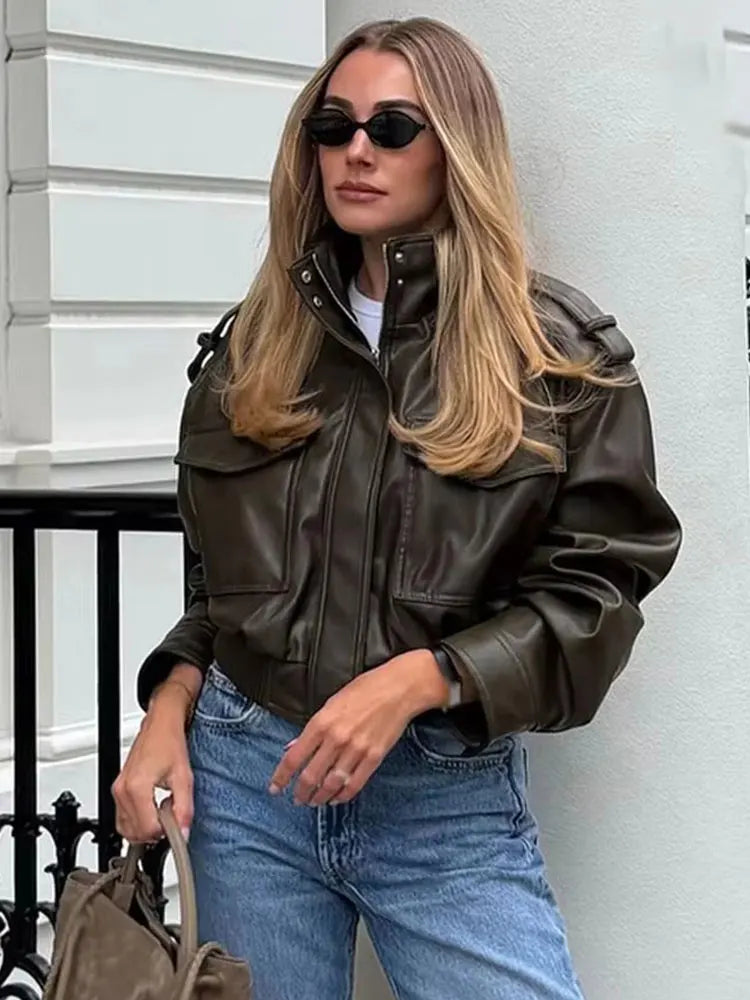 Women Jacket Vintage Bomber 