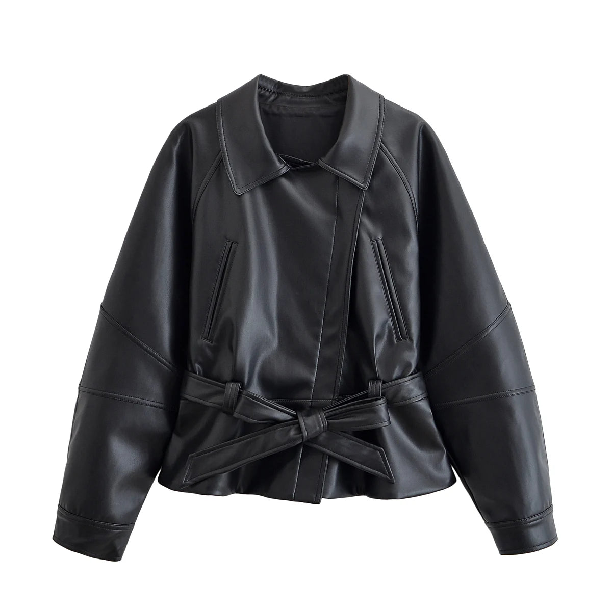 Women Fashion Black  Trench 